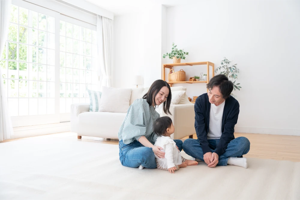 快適な家にお住まいの家族